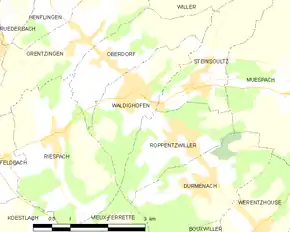 Poziția localității Waldighofen