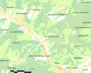 Poziția localității Willer-sur-Thur