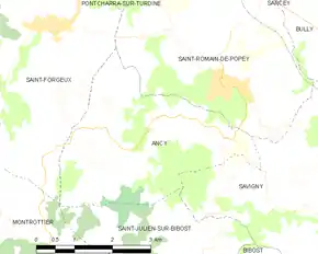 Poziția localității Ancy
