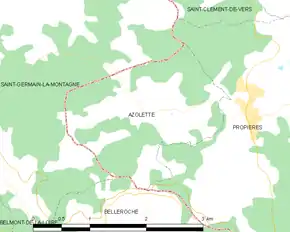 Poziția localității Azolette