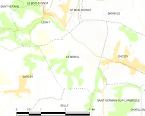 Poziția localității Le Breuil