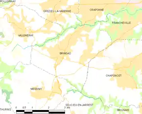 Poziția localității Brindas