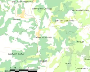 Poziția localității Chambost-Allières