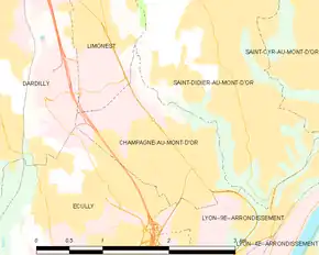 Poziția localității Champagne-au-Mont-d'Or
