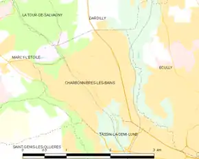 Poziția localității Charbonnières-les-Bains