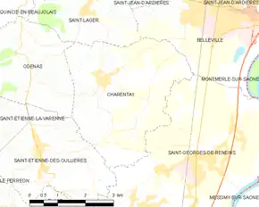 Poziția localității Charentay