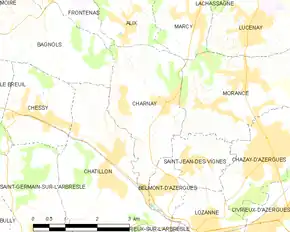 Poziția localității Charnay
