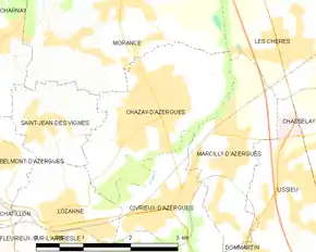 Poziția localității Chazay-d'Azergues