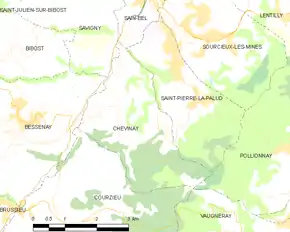 Poziția localității Chevinay