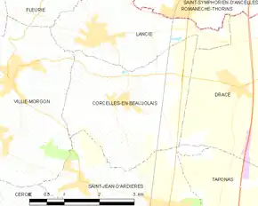 Poziția localității Corcelles-en-Beaujolais