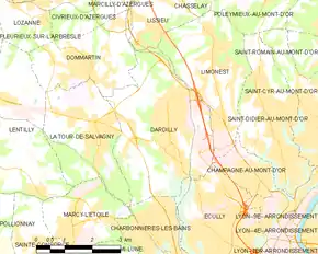 Poziția localității Dardilly