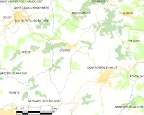 Poziția localității Duerne