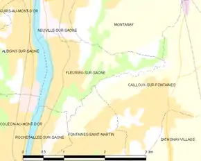 Poziția localității Fleurieu-sur-Saône