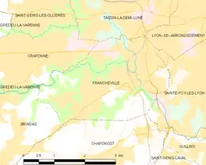 Poziția localității Francheville