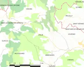 Poziția localității Jullié