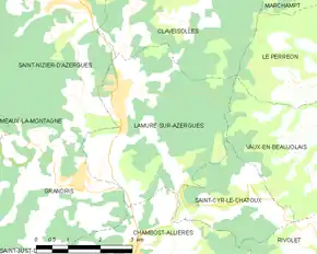 Poziția localității Lamure-sur-Azergues
