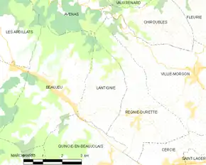 Poziția localității Lantignié
