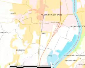 Poziția localității Limas