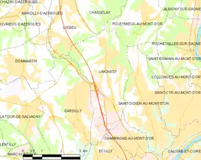 Poziția localității Limonest