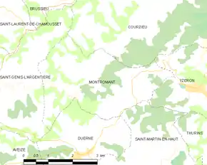 Poziția localității Montromant