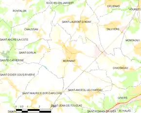 Poziția localității Mornant