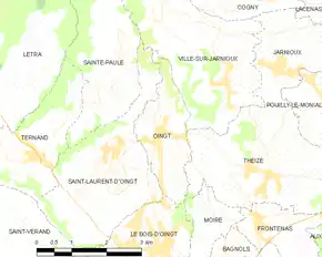 Poziția localității Oingt