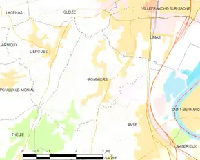 Poziția localității Pommiers