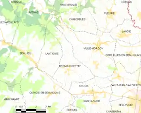 Poziția localității Régnié-Durette