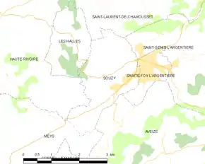 Poziția localității Souzy