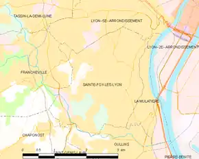 Poziția localității Sainte-Foy-lès-Lyon