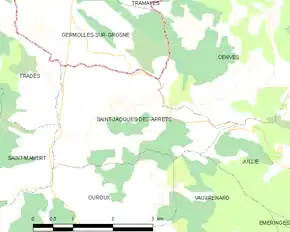 Poziția localității Saint-Jacques-des-Arrêts