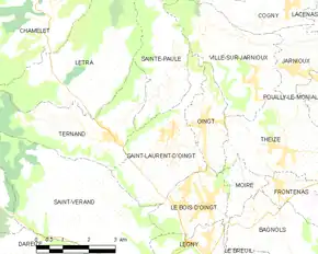 Poziția localității Saint-Laurent-d'Oingt