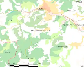 Poziția localității Saint-Marcel-l'Éclairé