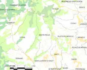 Poziția localității Sainte-Paule