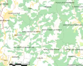 Poziția localității Saint-Vincent-de-Reins