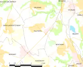 Poziția localității Taluyers