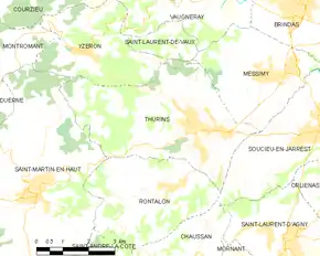 Poziția localității Thurins