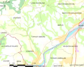 Poziția localității Tupin-et-Semons