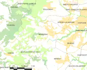 Poziția localității Vaugneray