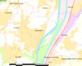 Poziția localității Vernaison