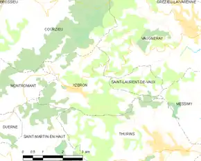 Poziția localității Yzeron