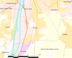 Poziția localității Feyzin