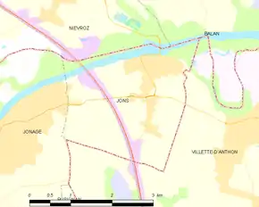 Poziția localității Jons