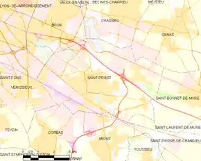 Poziția localității Saint-Priest