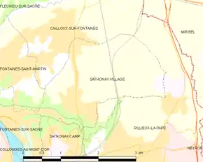 Poziția localității Sathonay-Village
