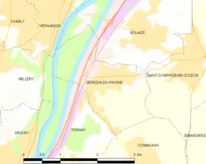Poziția localității Sérézin-du-Rhône