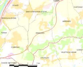 Poziția localității Simandres