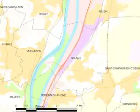 Poziția localității Solaize