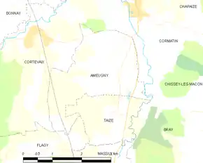 Poziția localității Ameugny