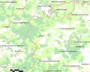 Poziția localității Anost